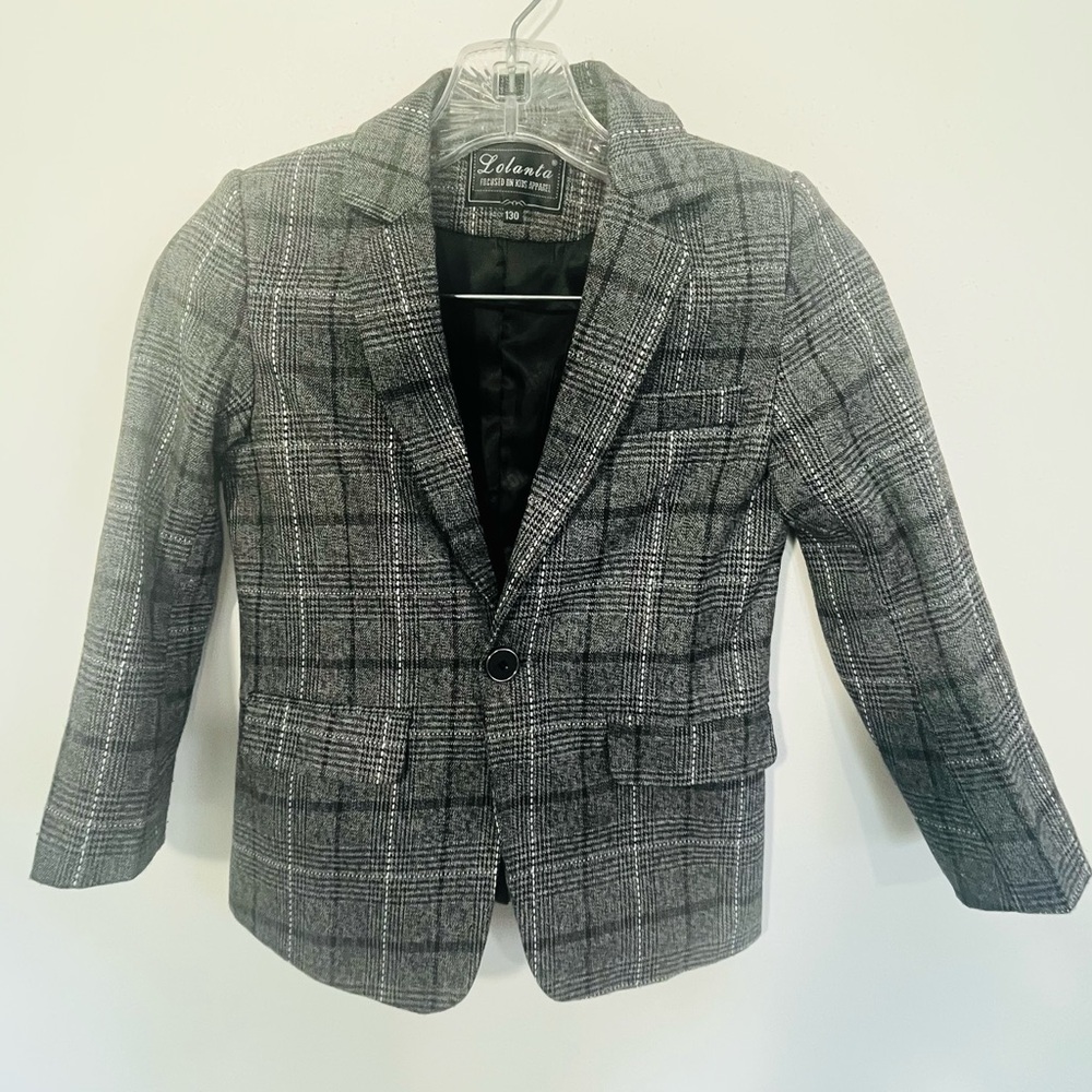 Lolanta boys plaid blazer. Single button. Kid formal dress